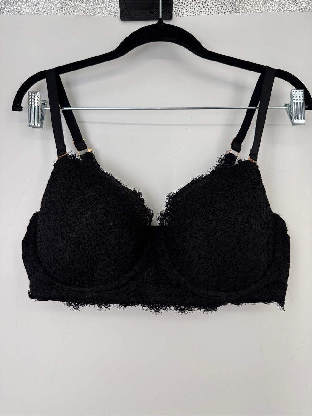 Aerie Real Power Balconette Lightly Lined Eyelash Lace Bra 38DD